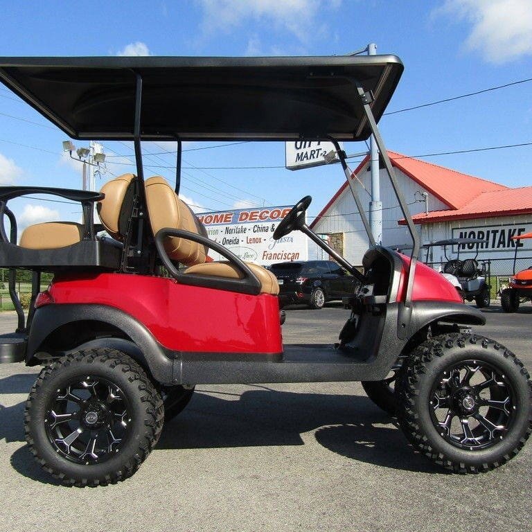 lifted Club Car Precedent model, potentially with a GTW 4" A-Arm Lift Kit. - Image 4